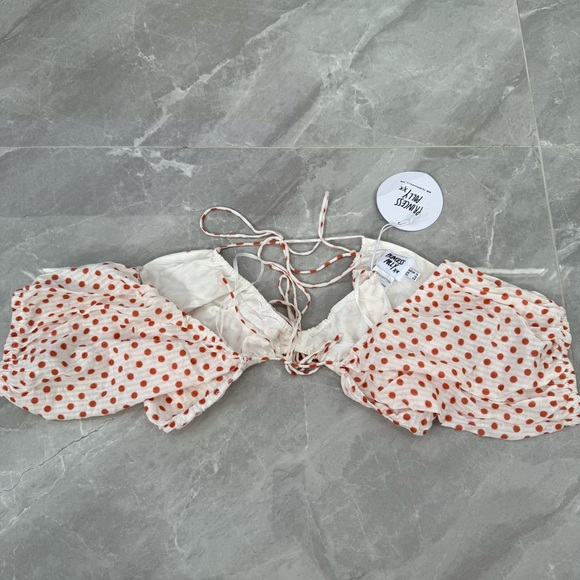 Women’s Princess Polly Pippa White / Red Halter Cold Shoulder Crop Top Size 10 - Picture 10 of 16